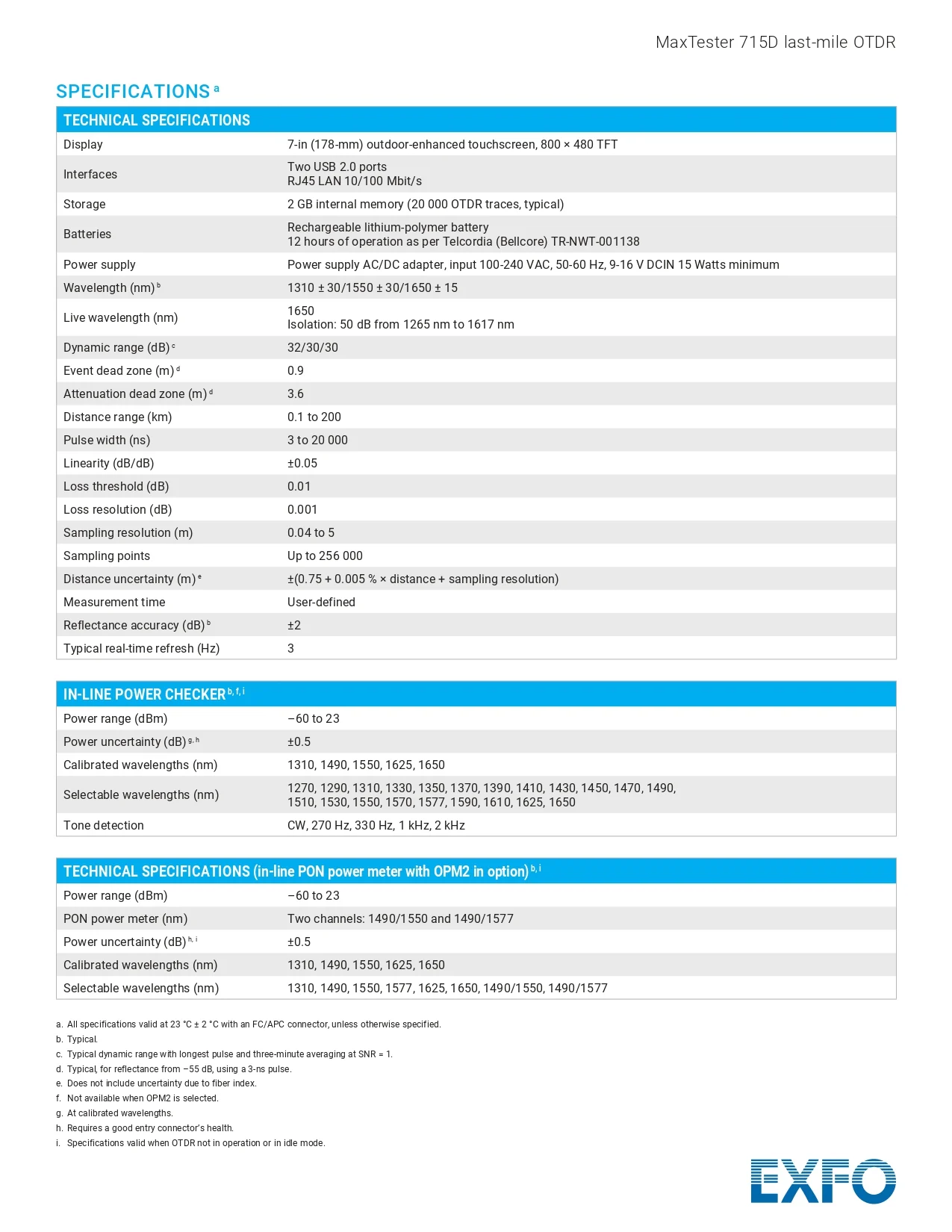 Exfo 715 D Catalog Page 0002