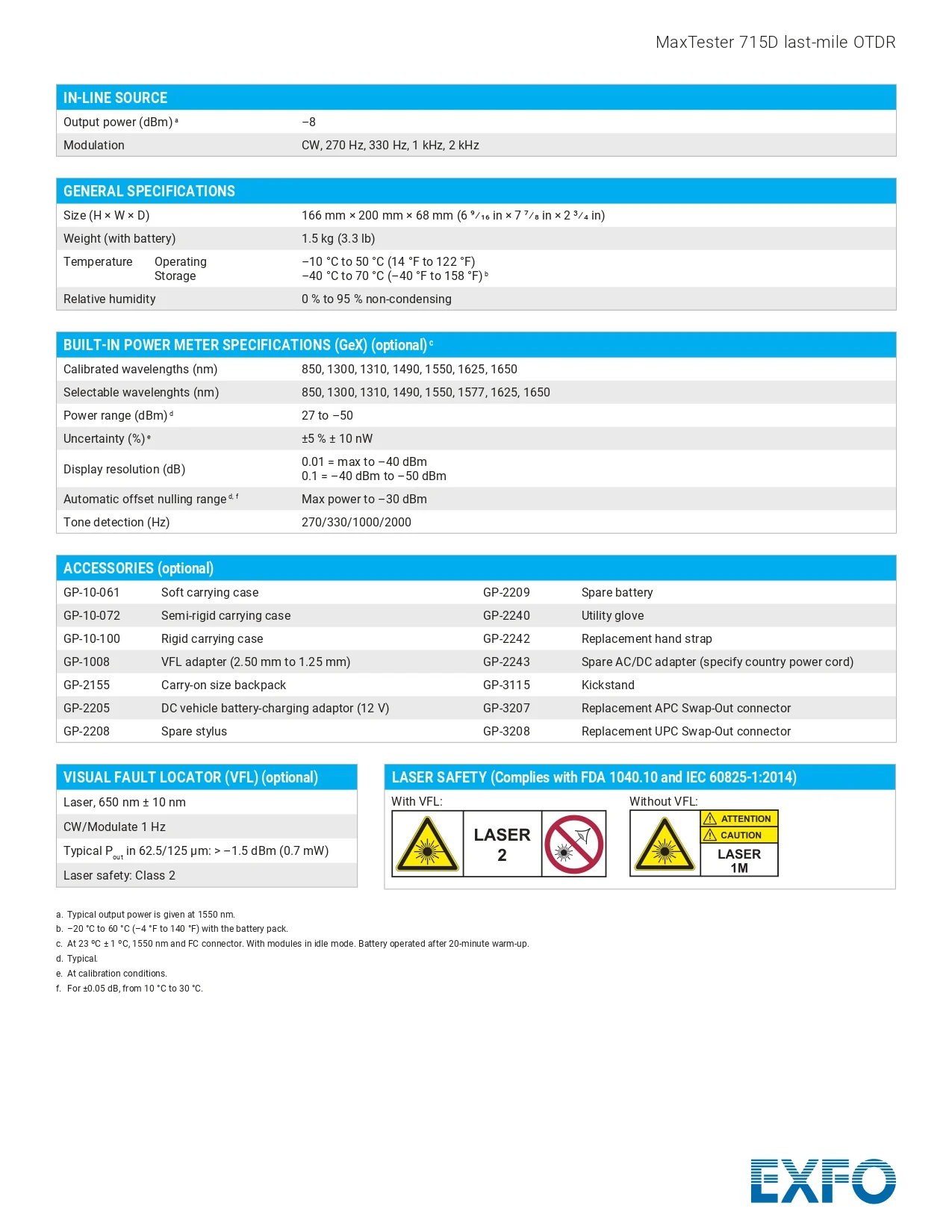 Exfo 715 D Catalog Page 0002